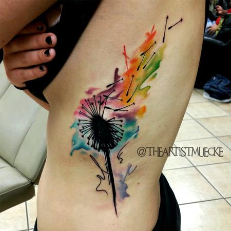 George Muecke - Watercolor tattoo, dandelion watercolor